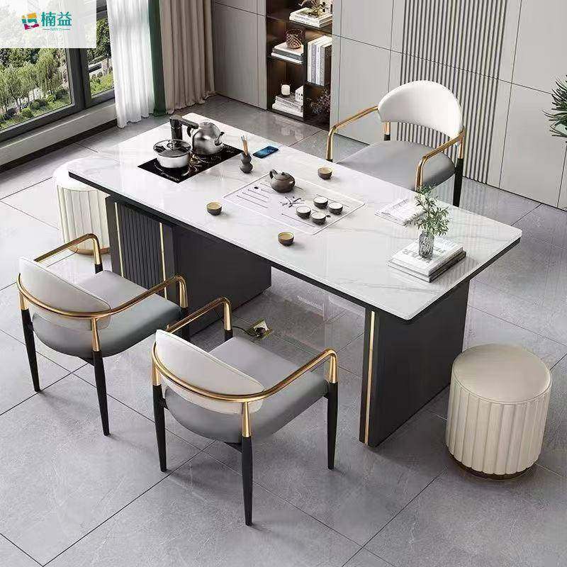 楠益岩板桌茶桌椅组合简约代PMJ小现户型用茶台客家厅泡茶大板烧,商业/办公家具,茶台/茶桌,淘宝优惠券,粉丝福利购,淘宝优惠卷