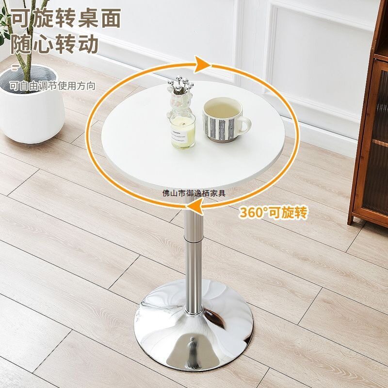 实木多功能洽谈家用可伸缩吧桌专用服装店升降展会小圆桌小桌子
