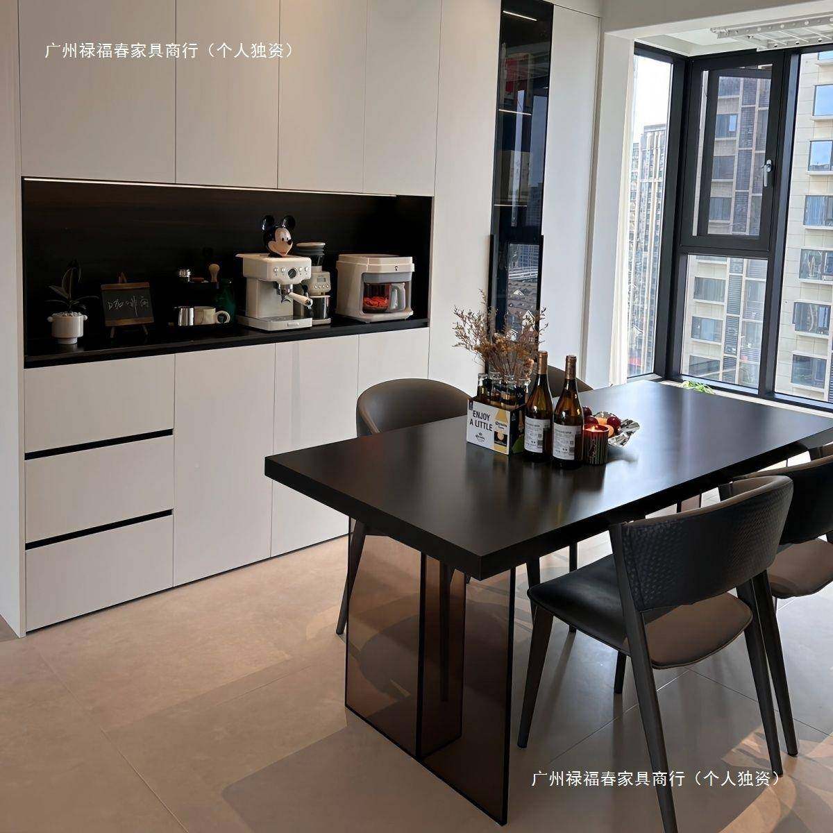 零岩象限岩克力悬浮桌轻奢现代简WHD约亚黑色极餐简桌小户型板家,商业/办公家具,餐桌椅系列,淘宝优惠券,粉丝福利购,淘宝优惠卷