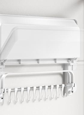 吸盘浴室叠浴巾架生间D816Q-YM毛巾架打孔置卫物架免毛巾折挂杆一