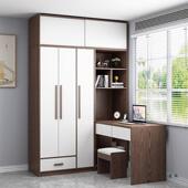 书实伸缩木转角体连体衣柜桌F979THTS一小户型卧室拐角电脑桌加书