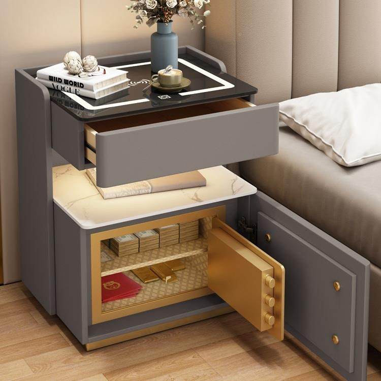 智能保险床头险OMN能多功实木轻奢卧室保箱免安装充电储物床边柜,电子元器件市场,其它元器件,淘宝优惠券,粉丝福利购,淘宝优惠卷