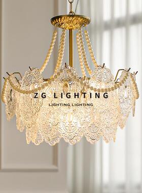 法式古宫廷吊美晶式轻奢灯水客厅灯具设复计师179珍珠玻璃卧室灯