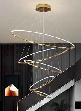 现款代设计师轻奢大气不锈钢别墅复式跃层店大73501酒厅圆环中大