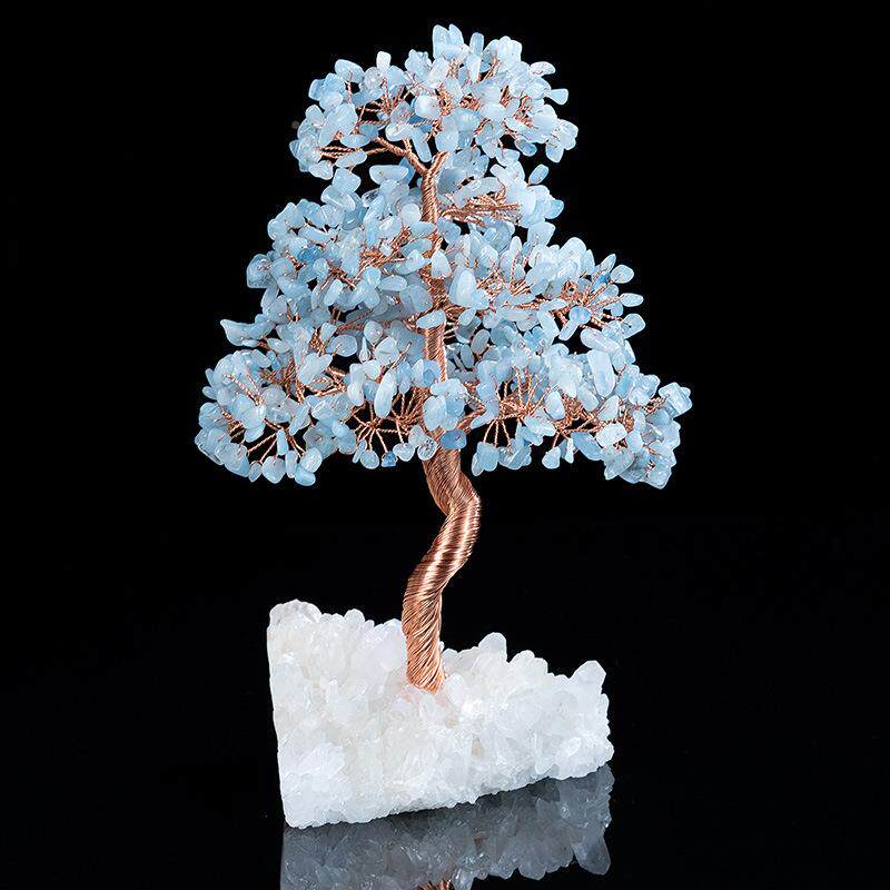 黄水白财JLQ晶底发财晶招树艺创意工品家居办公室店铺摆件