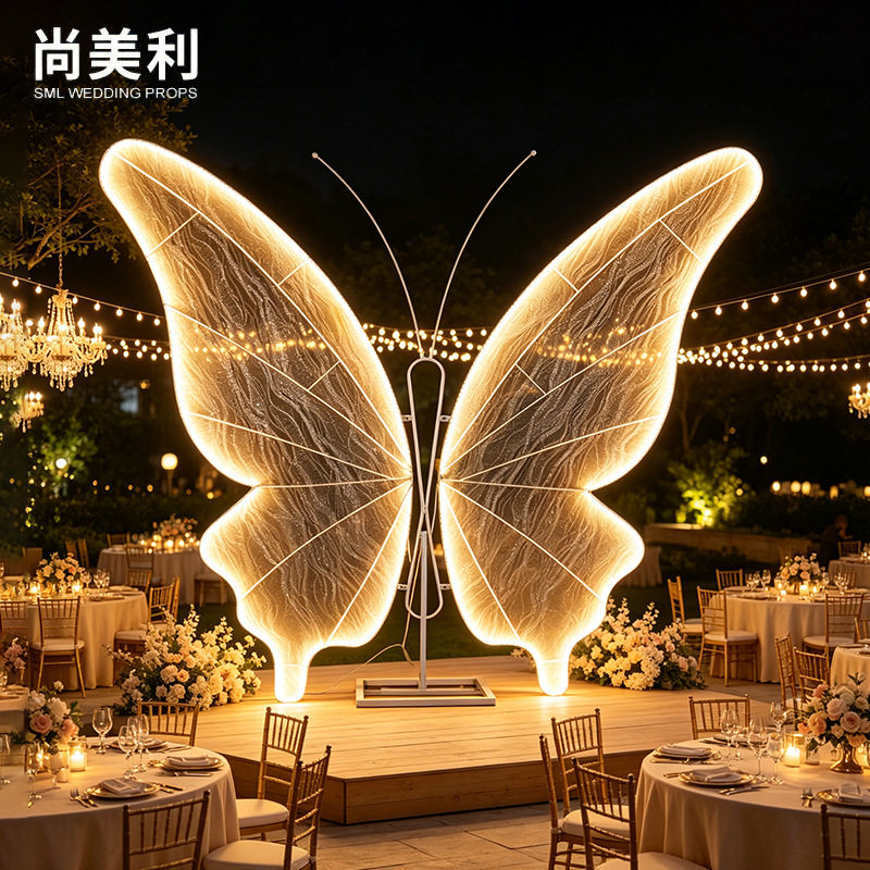 婚礼圣诞圆形蝴蝶装饰品