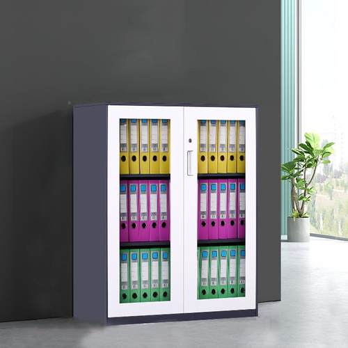 钢柜制文件柜套色皮柜铁资料柜储物柜打印机茶水柜地隔断TS09柜落