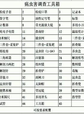 害虫调测报工具查工工具箱便携式调查工具林业取样具箱测报工箱具