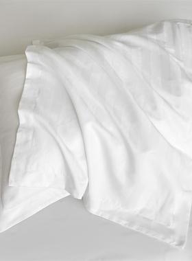 酒店床单被四套纯棉白色三分条馆宾民套宿布草床78906品件酒店床