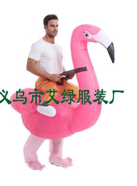 节4587日狂欢节派对搞圣笑舞台演表万节服装火烈鸟人充气服偶