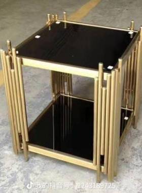 多功能金属立金落地式成人可49649匠现代中式边几体花盆锈钢镀花