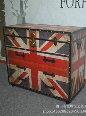 床柜简欧卧室小户厅型36441床边做旧收纳储物柜子客简沙发约边头