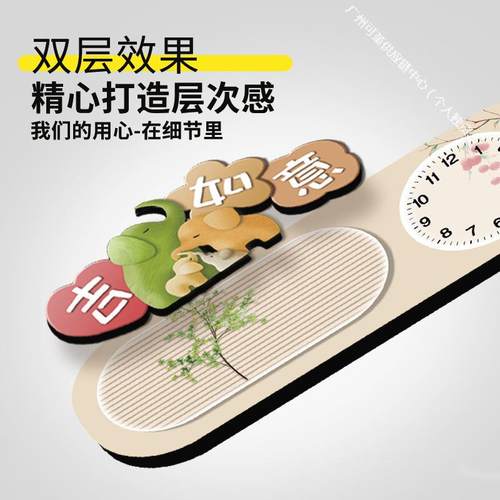 客厅钟无品牌/约现简代钟表墙上美学鹿清新挂装饰福画免打孔静音