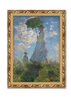 撑阳伞的女人装画饰画奈莫客玄关背景画酒店挂画名人物风景WIU厅