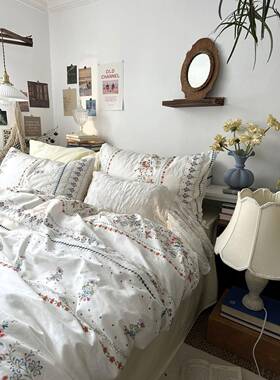 床高端法式复古公主风纯棉上四VDR件套棉床单被套床款床笠全品三