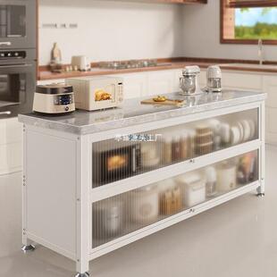 JFF厨房置物架岩板落厅地多层收纳微波物炉边多功能餐储橱柜子客