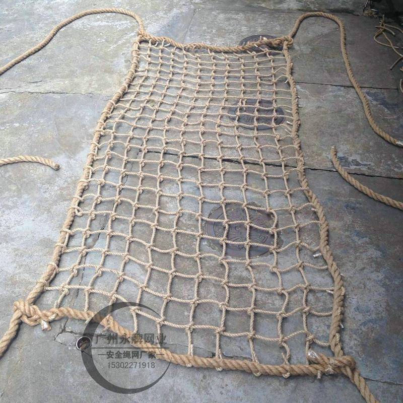 广州永牌工厂加工订做麻绳网 自然景观装饰防护网 展厅栏杆安全网