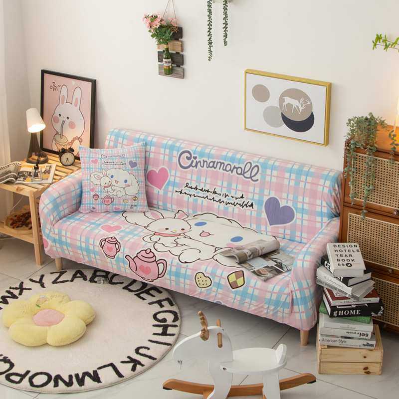 粉色卡通可爱沙发套全包弹力防尘罩ins氛围装饰单双人通用沙发罩,3C数码配件,摄像机配件,淘宝优惠券,粉丝福利购,淘宝优惠卷