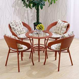 藤椅茶几三件套五件套户外庭院休闲桌椅组合藤编藤椅子阳台桌椅厂