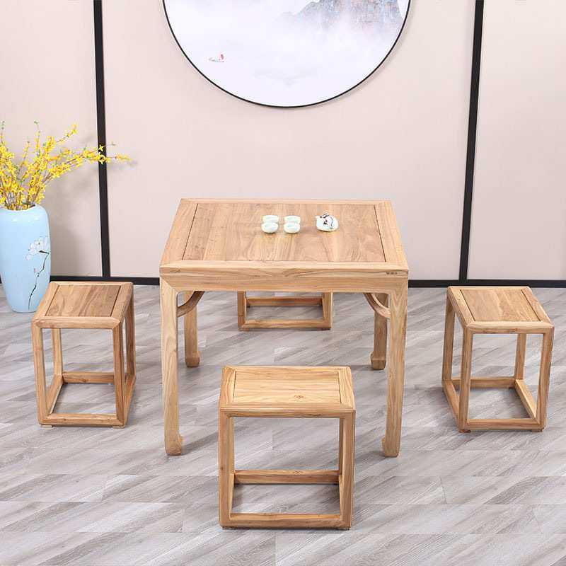 新中式实木八仙桌老榆木免漆茶桌会客禅意茶台复古怀旧茶桌椅组合,3C数码配件,摄像机配件,淘宝优惠券,粉丝福利购,淘宝优惠卷