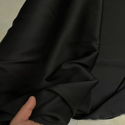 真丝桑蚕丝19姆米重磅真丝宽幅黑色弹力双乔缎丝绸布料