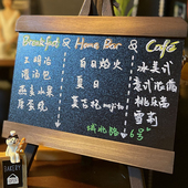 复古吧台台式 木质小黑板留言板告示牌怀旧咖啡馆店铺餐单可擦摆件