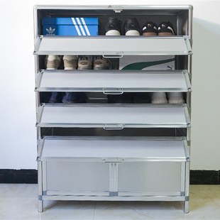 进门组装不锈钢鞋柜家用户外防水防晒门口走廊阳台防潮铝合金鞋架
