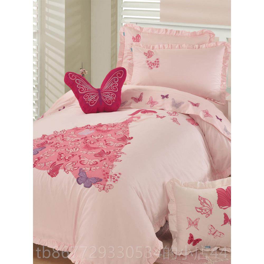 高档出口色儿童纯通公主风格三件套可爱卡被子粉套床单纯棉棉四件,床上用品,床品套件/四件套/多件套,淘宝优惠券,粉丝福利购,淘宝优惠卷