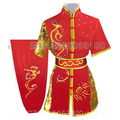 高档长泉南泉服装绣花龙男演女彩服儿太童训练服武术表服绣极刺服