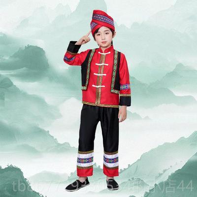 高档月广西三三民族服装儿童壮族舞哈蹈出服饰演苗族女尼幼儿园表