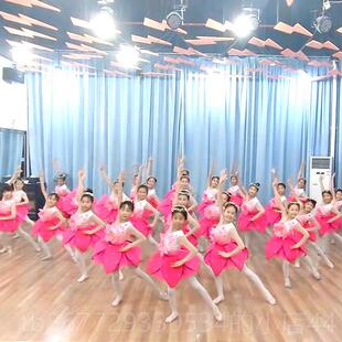 高档白玉兰盛开儿蹈童舞表演图服装女桃花盛开图裙完一白玉兰芬芳