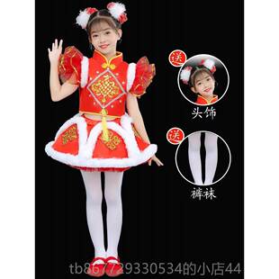 高档元日灯笼服喜幼儿舞蹈裙冰糖庆葫舞芦演出乐新春中国娃娃蹈表