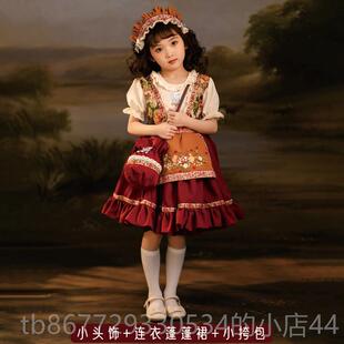 高档广西改壮服装女童三月族三少数民儿族童服饰罗莉塔良蓬蓬裙演