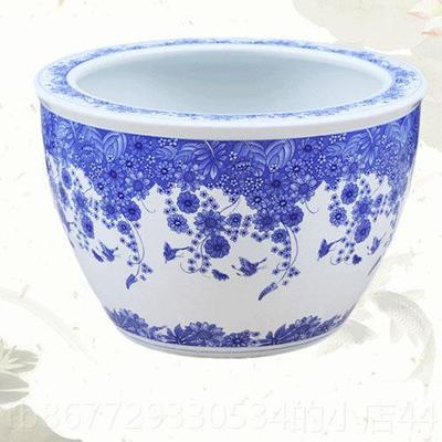 高档陶瓷缸鱼缸养鱼盆大荷花缸睡莲盆缸家用老式庭青花院瓷鱼特号