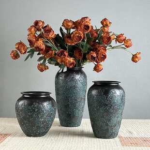 北美冬青花瓶陶艺摆件花器禅意插花干花水培装饰陶瓷梅瓶古典花瓶