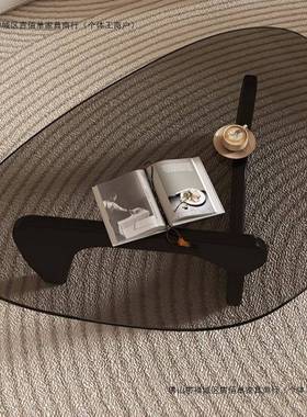 钢化玻璃茶几小户型创客厅家用实木奢意网红茶几代简约CLW轻极简