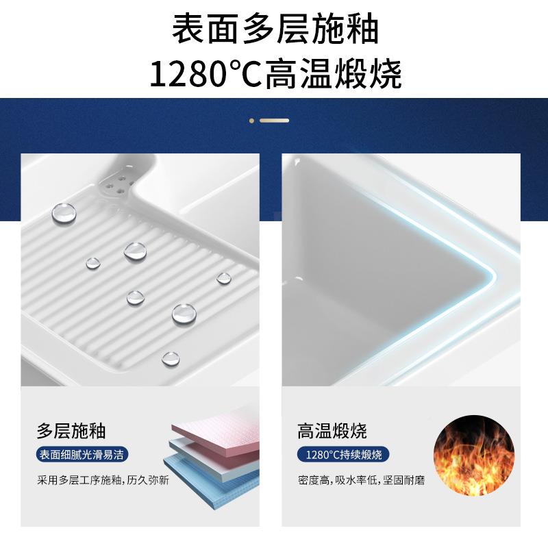 不锈钢支架阳台衣池家用陶784洗瓷洗衣盆带搓衣板台手一体盆洗洗