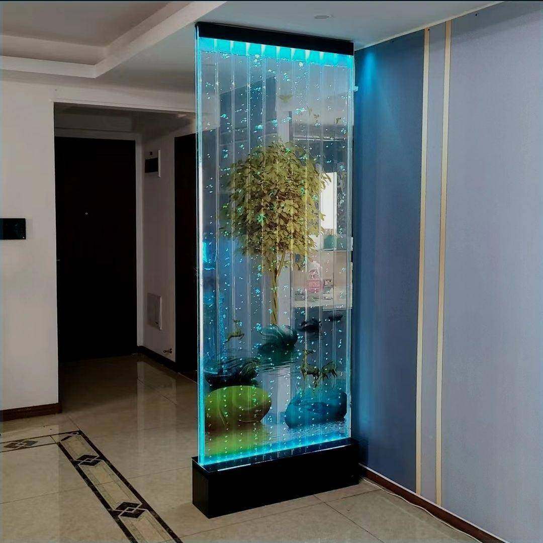 半餐墙关字画厅客MUY卫生间隔玄断屏可做屏风隔断水幕款网红水幕