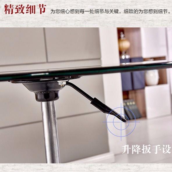 升降小圆桌化玻璃圆钢形洽谈HPF休桌展会待桌户外活动桌酒吧闲接