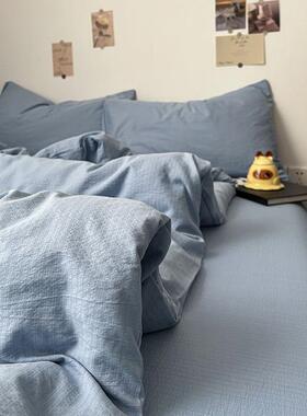 类母婴约纯色超软双层纱KA154512简四件床单被套三学生宿舍件套套