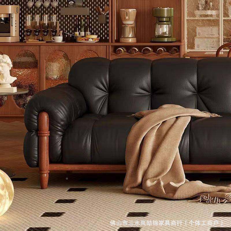 架蜡皮沙发客客美式复古厅家油用简约小户型厅直排SMYS-708沙发实