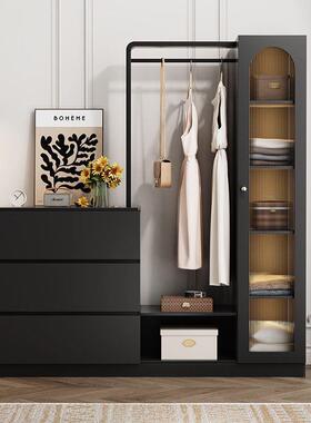 黑色斗柜纳尾床柜收柜体挂衣橱主卧IUO靠墙意式轻奢一卧室抽屉置