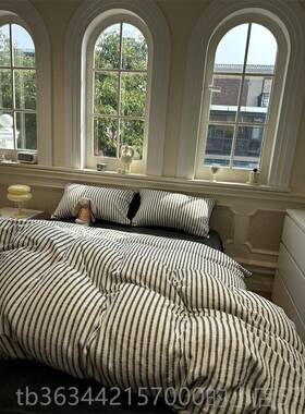 高档A面8色织水洗保棉提花B版牛奶绒灰色四件套1.m1.秋冬舒适5暖