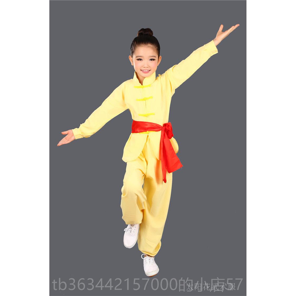 高档儿武术服练功服童男童装功夫太极童服长袖短袖少儿训练服表女