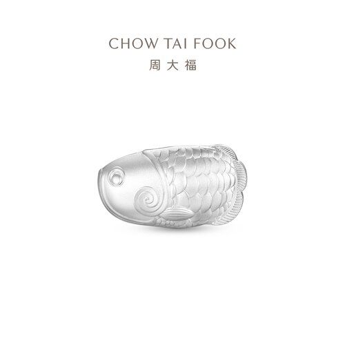 周大福银龙鱼玉米胖鱼银摆件