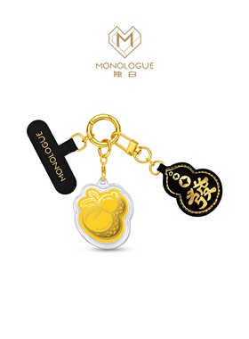周大福MONOLOGUE当局者潮系列福禄葫芦手机挂绳黄金金章MR1972