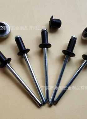 源头厂家直供黑色抽芯拉钉铝黑抽拉铆AXY钉芯色铆钉4*8