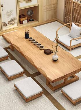 日式实木VMD榻榻米茶桌简茶桌椅组桌矮桌茶几合禅意炕飘窗约桌子