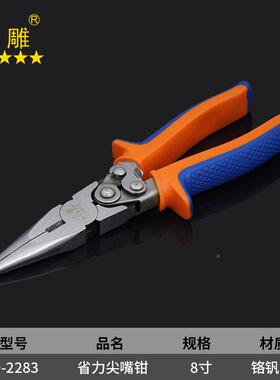 金WIQ雕工业级多工能强省力双接钢力钳丝斜嘴钳尖嘴钳