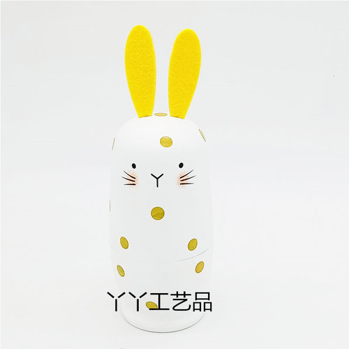 四层小白兔俄罗斯套娃圣诞生日礼物幼儿园教具木制工艺品摆饰